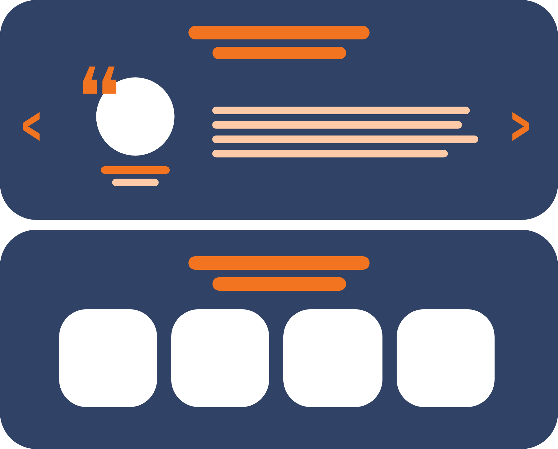 Solution Wireframes - navy wireframes